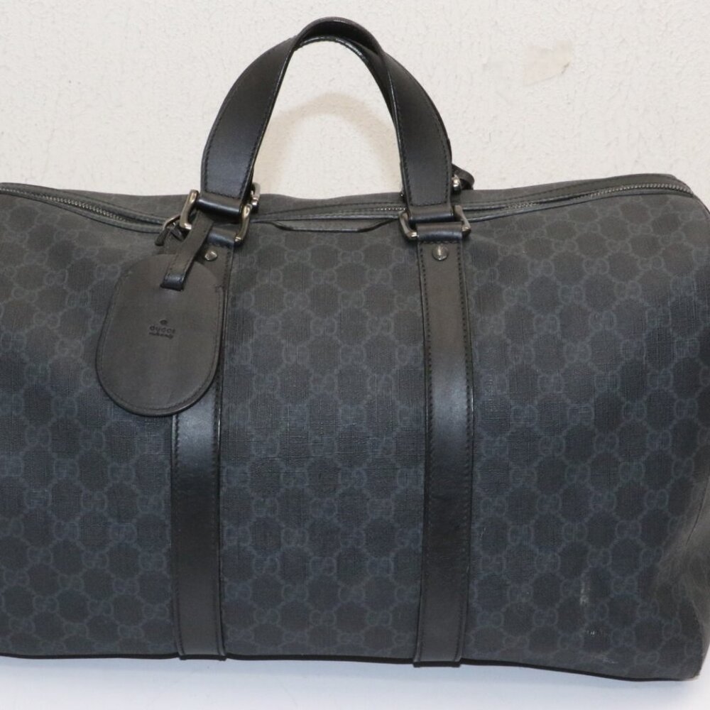 Gucci GG Supreme Monogram Medium Carry-On Duffle Bag - Black/Grey - Picture 3 of 16
